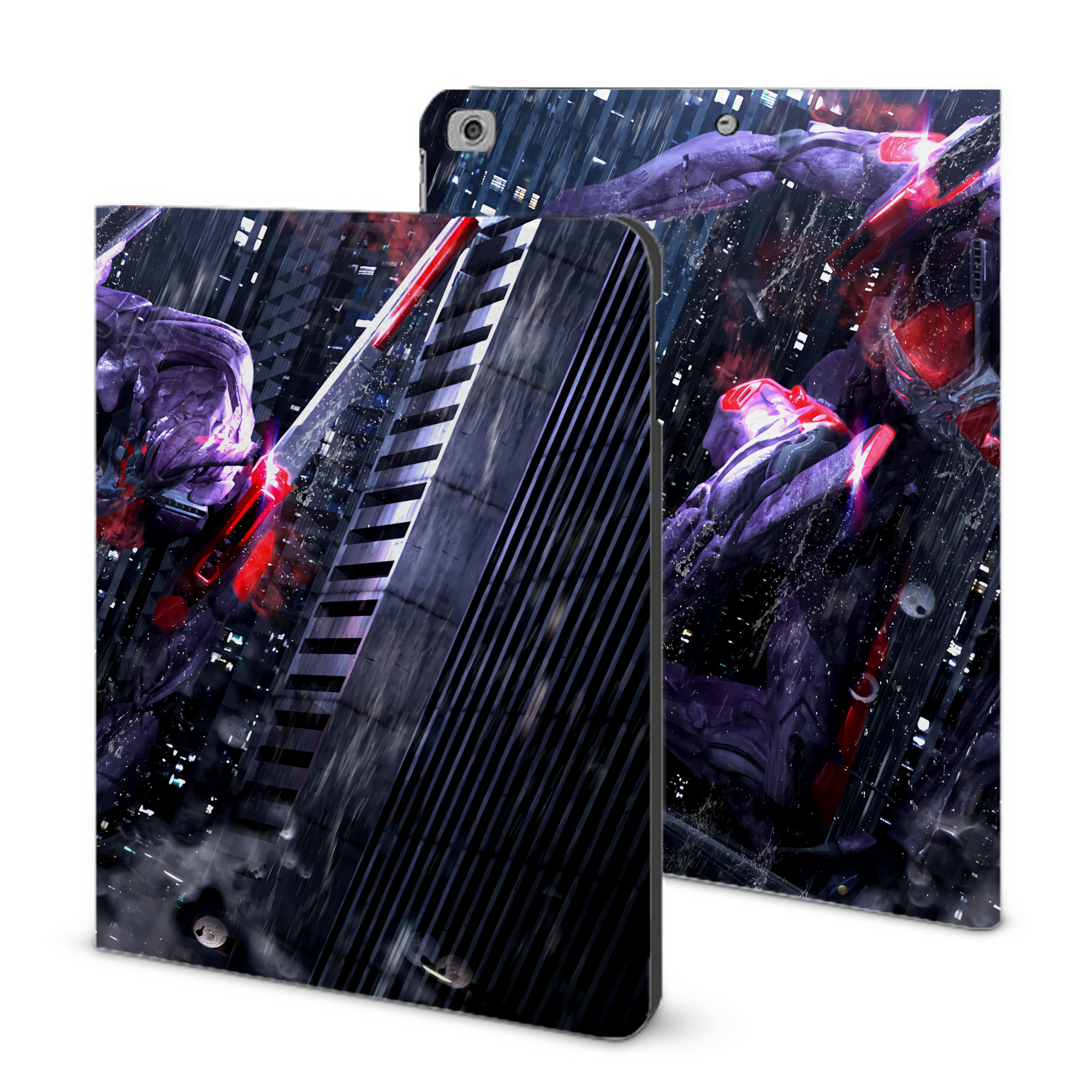 （画像用） EVA 新世紀エヴァンゲリオン IPad ケース ブック型 PUレザー TPU 耐衝撃 軽量 薄型 ペン収納なし 全面保護 IPad 各モデル対応